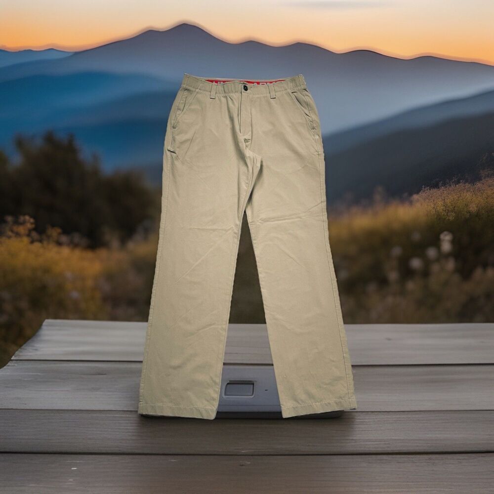 Under Armour Straight Leg Pants Mens 34x32 Measures 33x31.5 Khaki Stretch Hiking